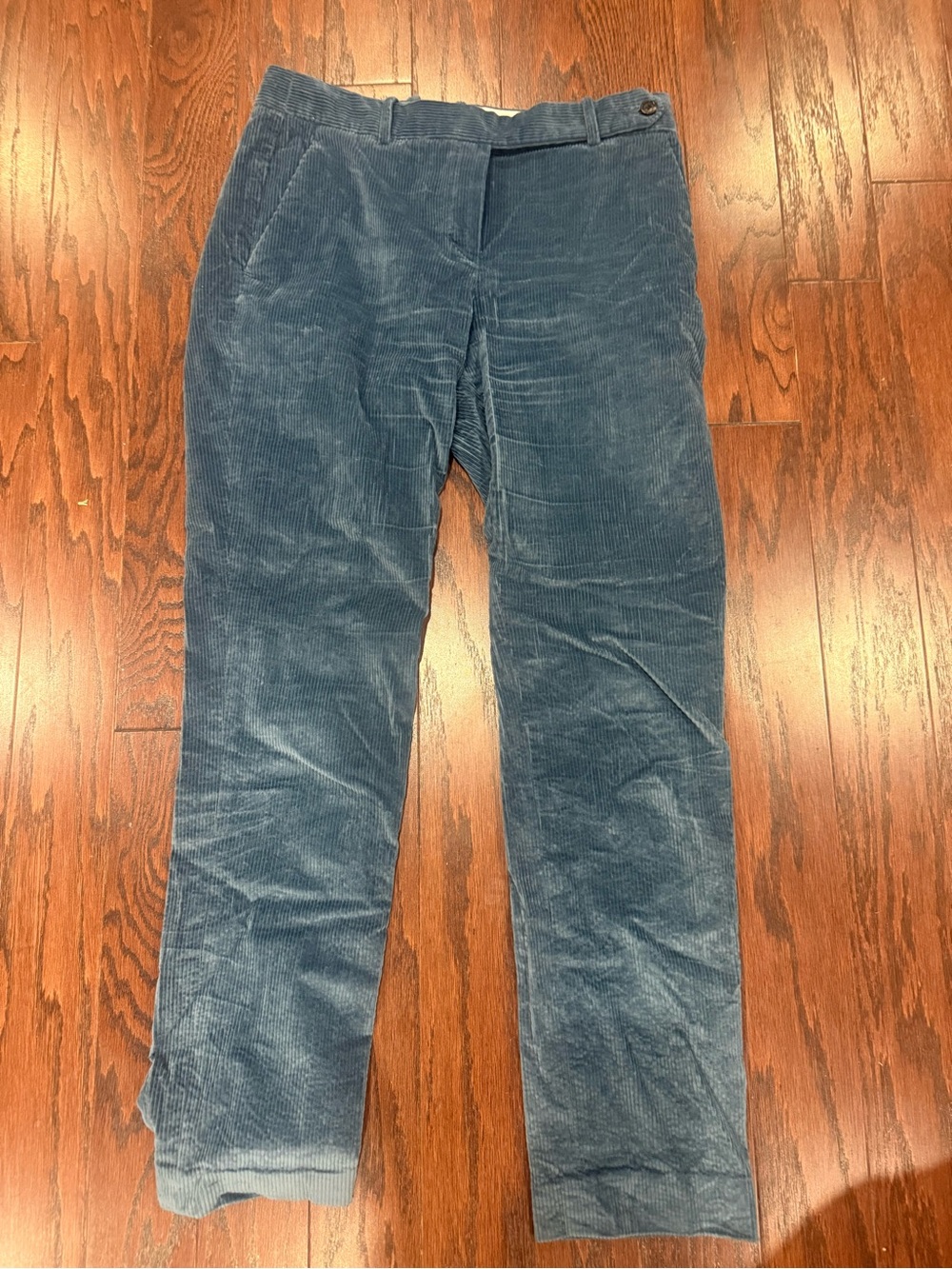 Theory Women's Straight Leg Corduroy Pants in Slate Blue